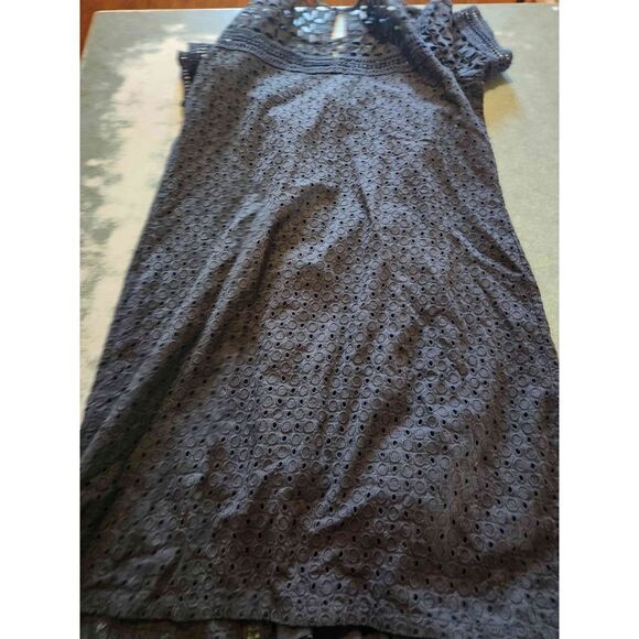 Sundance  Broderie Anglaise Embroidered black Short Sleeve Shift Dress sz 4 - Picture 3 of 3